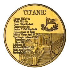 Titanic Medal Gold view of the staircase