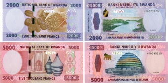 Rwanda 2000 & 5000 Francs 2024 P-New Unc