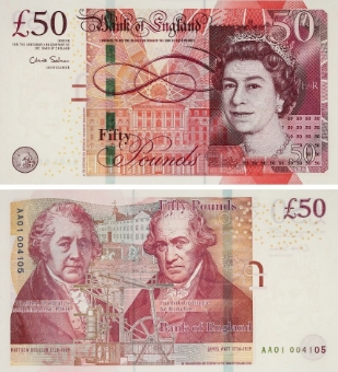 Chris Salmon £50 B410 AA01 Low Serial Number  (Under 4120) Unc