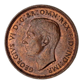 George VI, Halfpenny, 1942, Uncirculated
