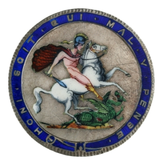 George III enamelled crown of multi-colour and fine workmanship, the body painted flesh coloured