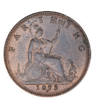 Victoria, Farthing, 1875H, Uncirculated.