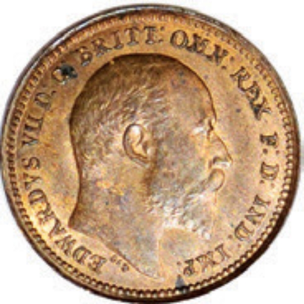 Edward VII, Third Farthing, 1902, Brilliant Uncirculated