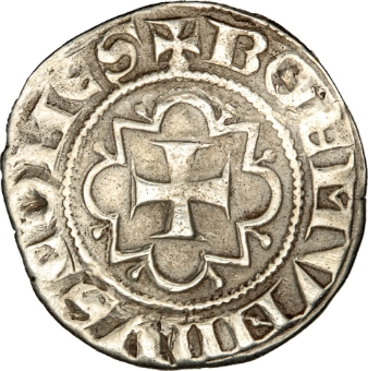 Silver Crusader Gros of Bohemond VI_rev