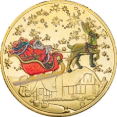 Christmas Medalion Sleigh on Roof_obv