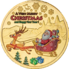 Christmas Medallion Sleigh on Snow_obv