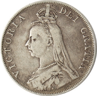 Victoria Double Florin 1890 Fine_obv