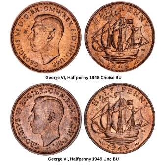 Uncirculated George VI Halfpennies (1948-1949)_main
