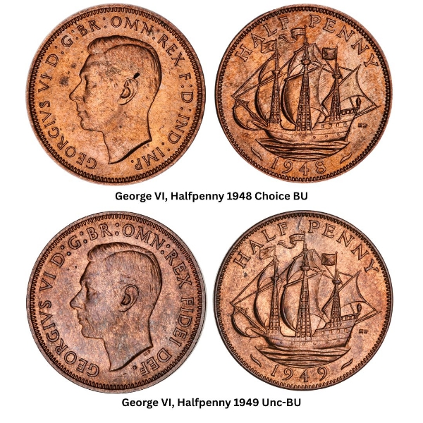 Uncirculated George VI Halfpennies (1948-1949)_main