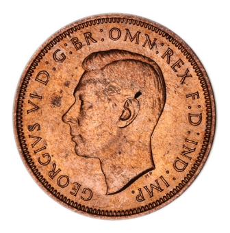 George VI, Halfpenny 1948 Choice BU_obv