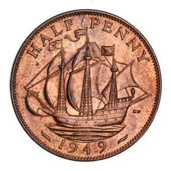 George VI, Halfpenny 1949 Unc-BU_rev