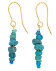 Ancient Roman Turquoise Glass Earrings