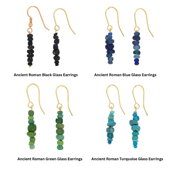 Ancient Roman Glass Bead Earrings