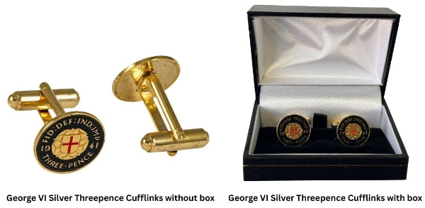 George VI Silver Threepence Cufflinks