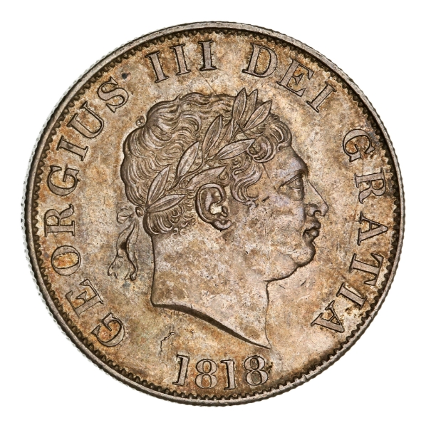George III, Halfcrown, 1818, Small Head_obv