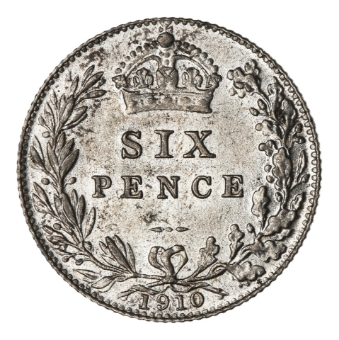 Edward VII, Sixpence, 1910._rev
