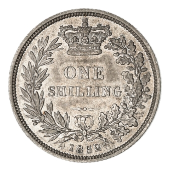 Victoria, Shilling, 1852, Young Head._rev