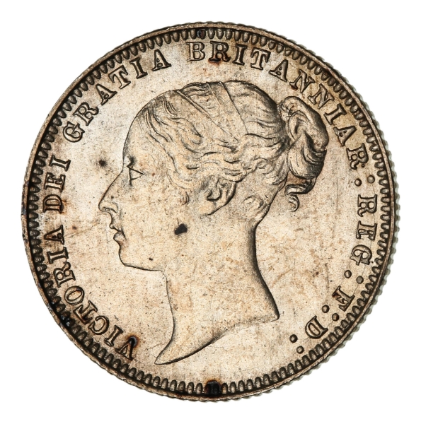 Victoria, Sixpence, 1877 YH. Choice Uncirculated_obv