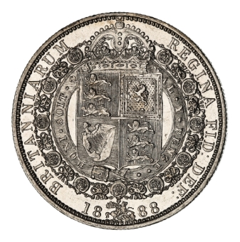 Victoria, Halfcrown, 1888 Jubilee Head, Choice Uncirculated_rev
