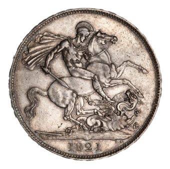 George IV, Crown, 1821 SECUNDO. Extremely Fine_rev