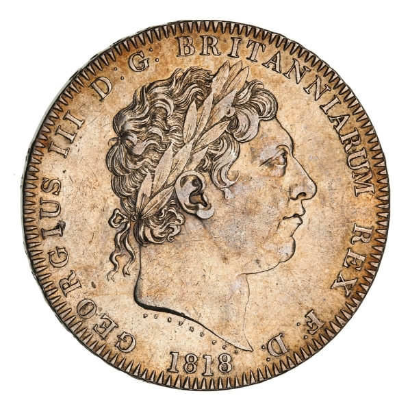 George III, Crown, 1818 LVIII, Nearly Extremely Fine._obv