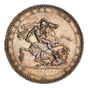 George III, Crown, 1818 LVIII, Nearly Extremely Fine._rev