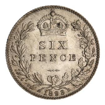 Victoria, Sixpence, 1893, Old head. Choice Uncirculated_rev