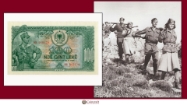 Picture of Albanian Leke Honouring Partizan Soldier