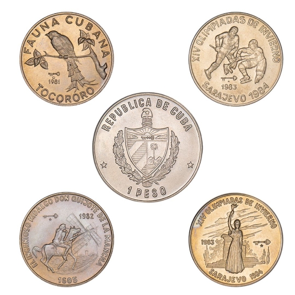 Collection  of Cuban 1 Pesos