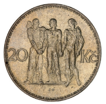 Czech Republic, 20 Korun Silver 1933/34. Uncirculated_obv