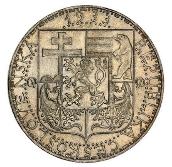 Czech Republic, 20 Korun Silver 1933/34. Uncirculated_rev