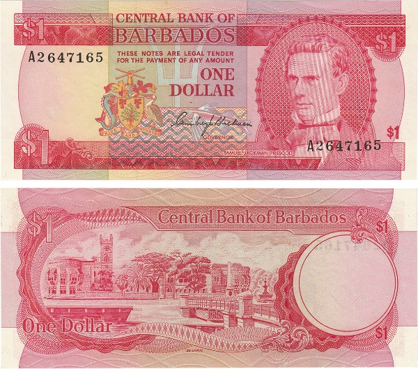 Barbados 1 Dollar P29a Unc