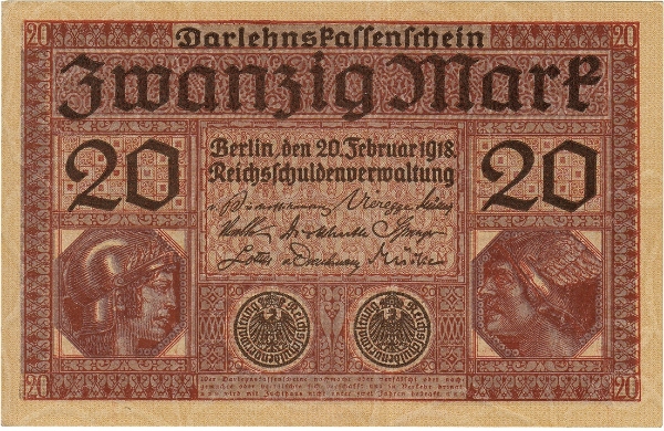 Germany 20 Marks 1918 P57  Unc