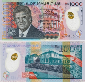 Mauritius 1000 Rupees 2024 P-New Polymer Unc