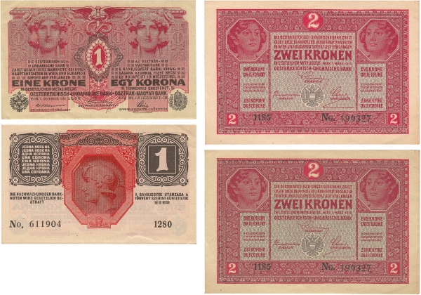 Austria 1 & 2 Krone 1916/17 P20/21 Unc