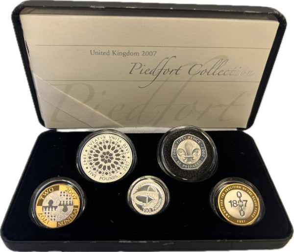 2007 Silver Piedfort Set £5, £2(2), £1 50p