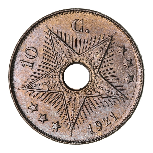 Belgian Congo 10 Centimes 1921 BU_obv
