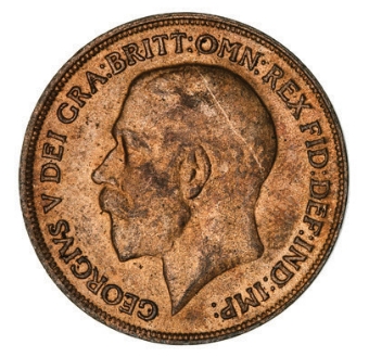 George V Penny 1917 Uncirculated_obv