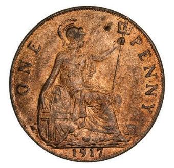 George V Penny 1917 Uncirculated_rev