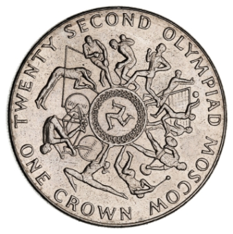 Isle of Man 1980 Olympic Crown_rev