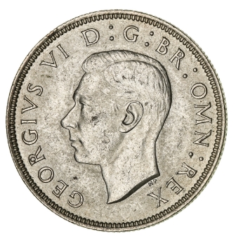 George VI 1939 Florin Uncirculated_obv