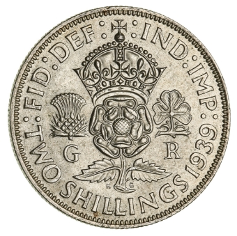 George VI 1939 Florin Uncirculated_rev