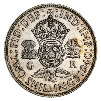George VI, 1940 Florin Uncirculated_rev