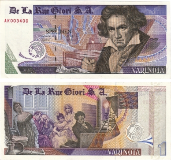 De La Rue Giori Beethoven Test Note Unc