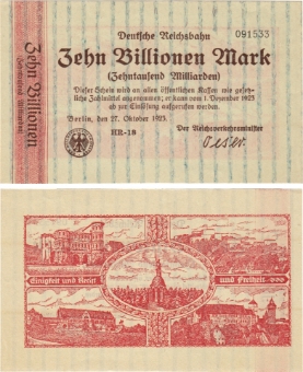 Germany Railroads Cassel 1 Billion Marks 1923 PS1168  Unc