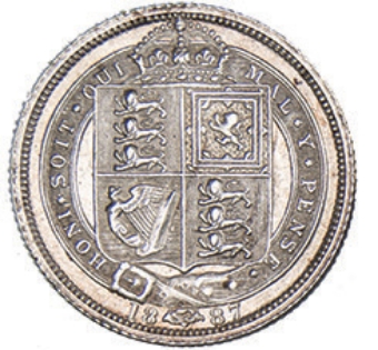 Victoria, Silver Sixpence Uncirculated, 1887