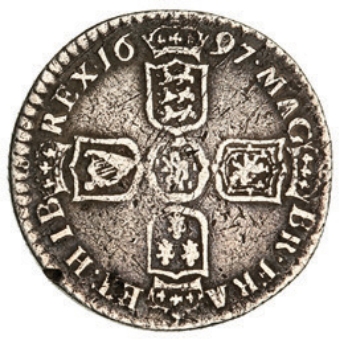 William III, Sixpence, Fine_rev