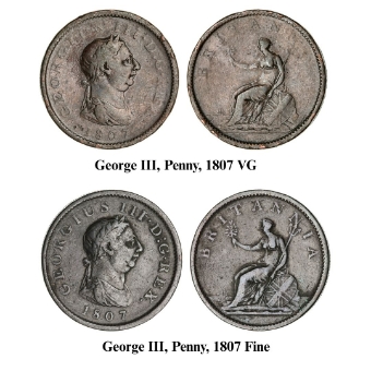 George III Pennies from 1807