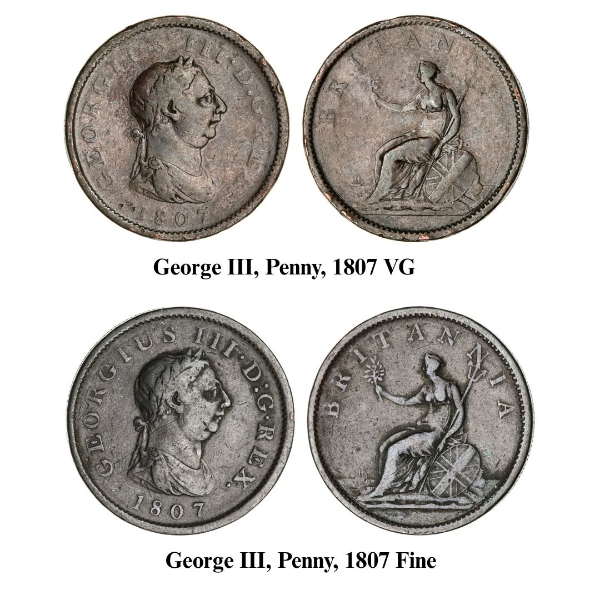 George III Pennies from 1807