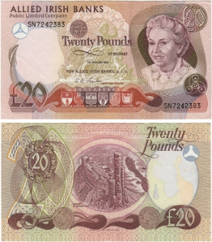 N Ireland Allied Irish Banks Plc  £20 1990 P8 Choice AU